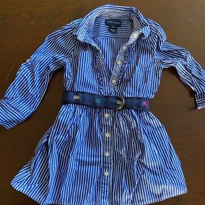 Girls 2T Ralph Lauren belted shirt dress EUC